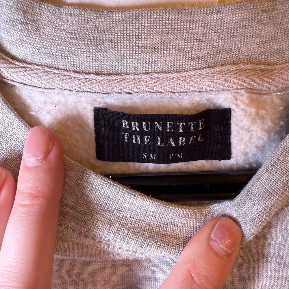 Brunette the Label | “Blonde” Grey Crew Neck Sweater | Size M/L - Picture 5 of 5